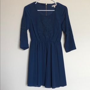 Blue dress with lace detail